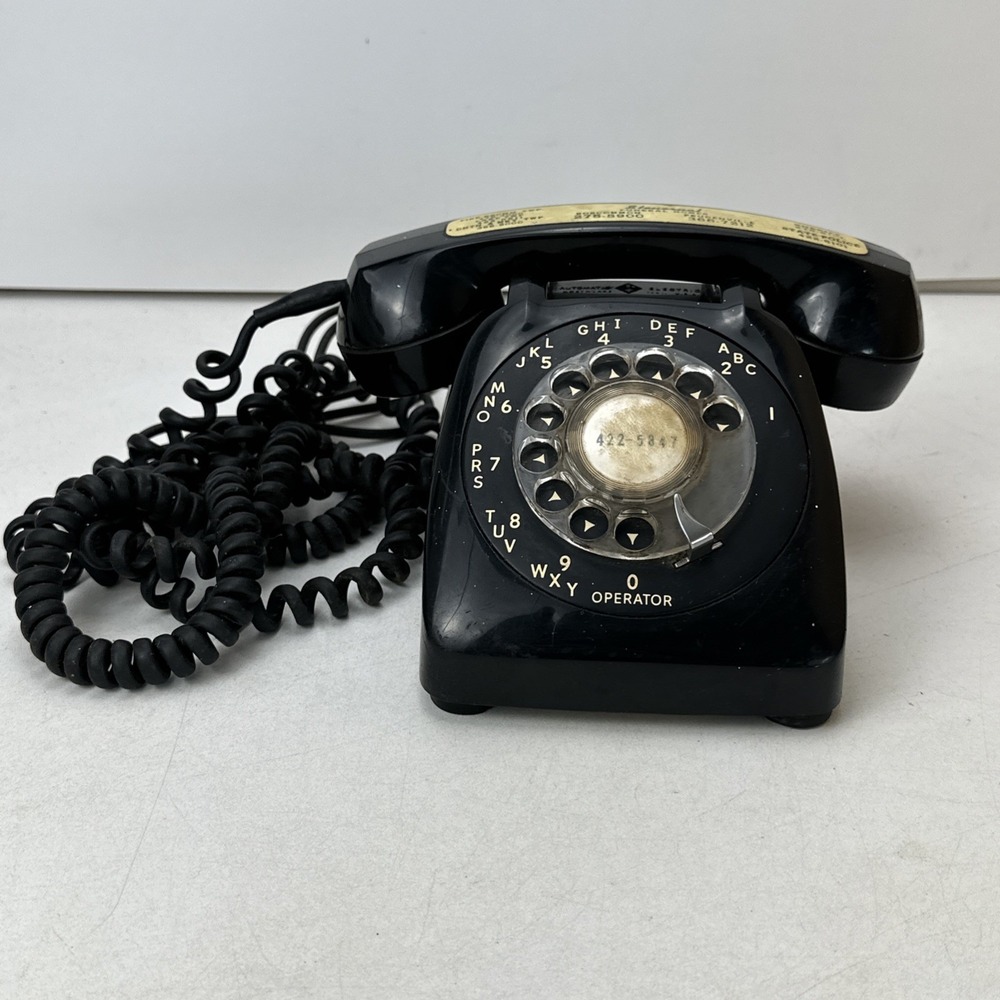 Vintage Automatic Electric Black Rotary Dial Desk Telephone NC802000